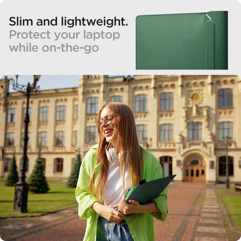 SAC SPIGEN VALENTINUS SLEEVE ORDINATEUR PORTABLE 15-16 JEJU VERT