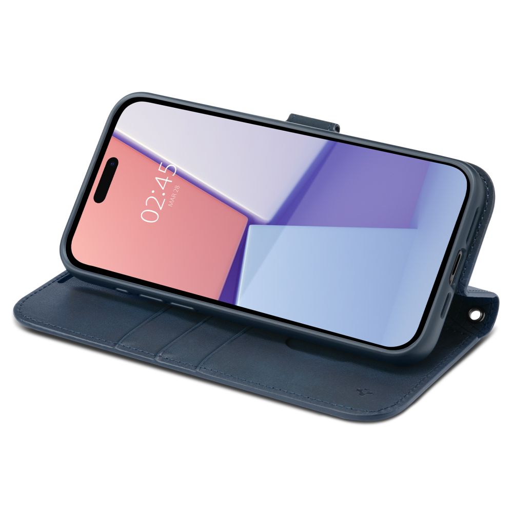 COUVERTURE DE LIVRE SPIGEN WALLET "S" POUR IPHONE 15 PRO MARINE