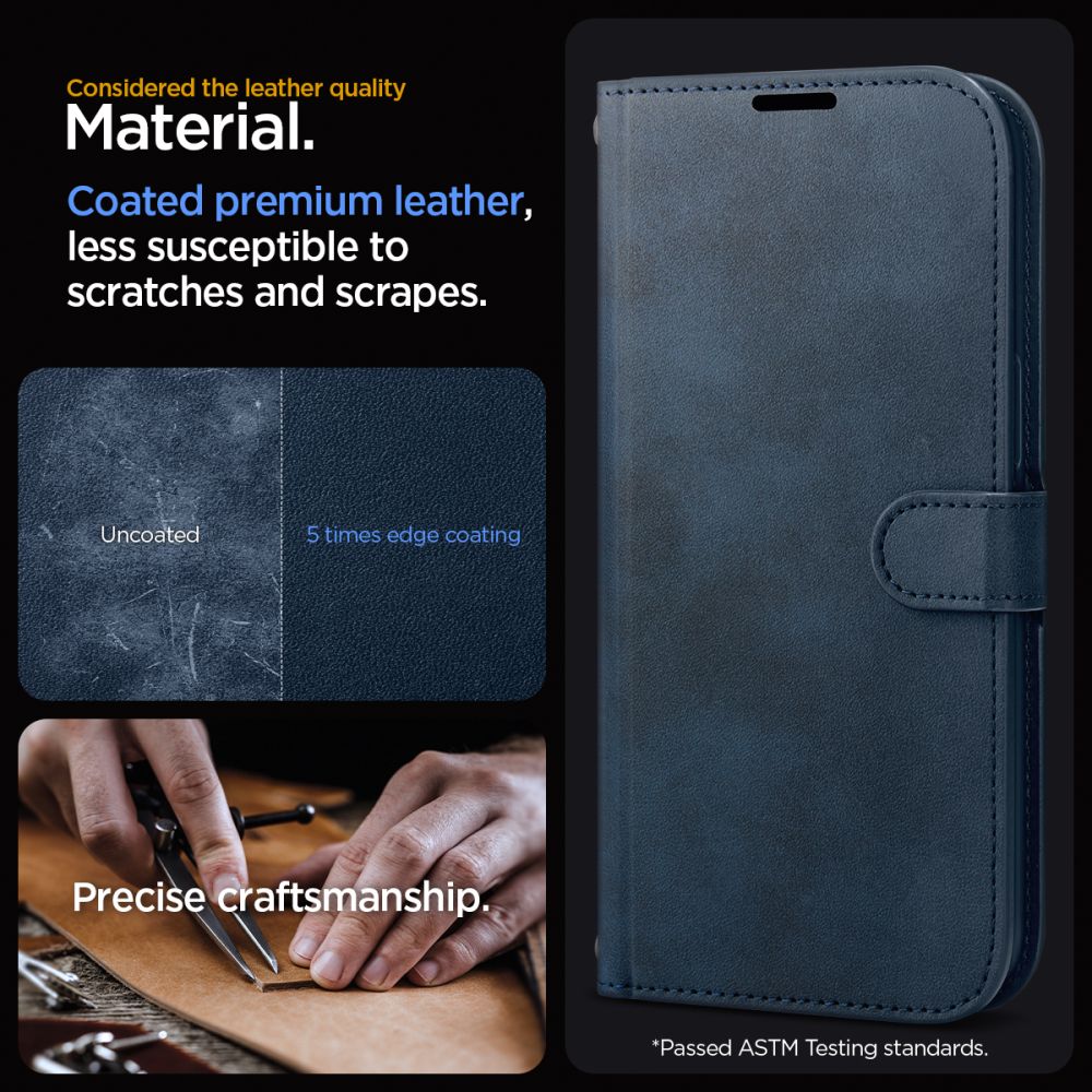 COUVERTURE DE LIVRE SPIGEN WALLET "S" POUR IPHONE 15 PRO MARINE
