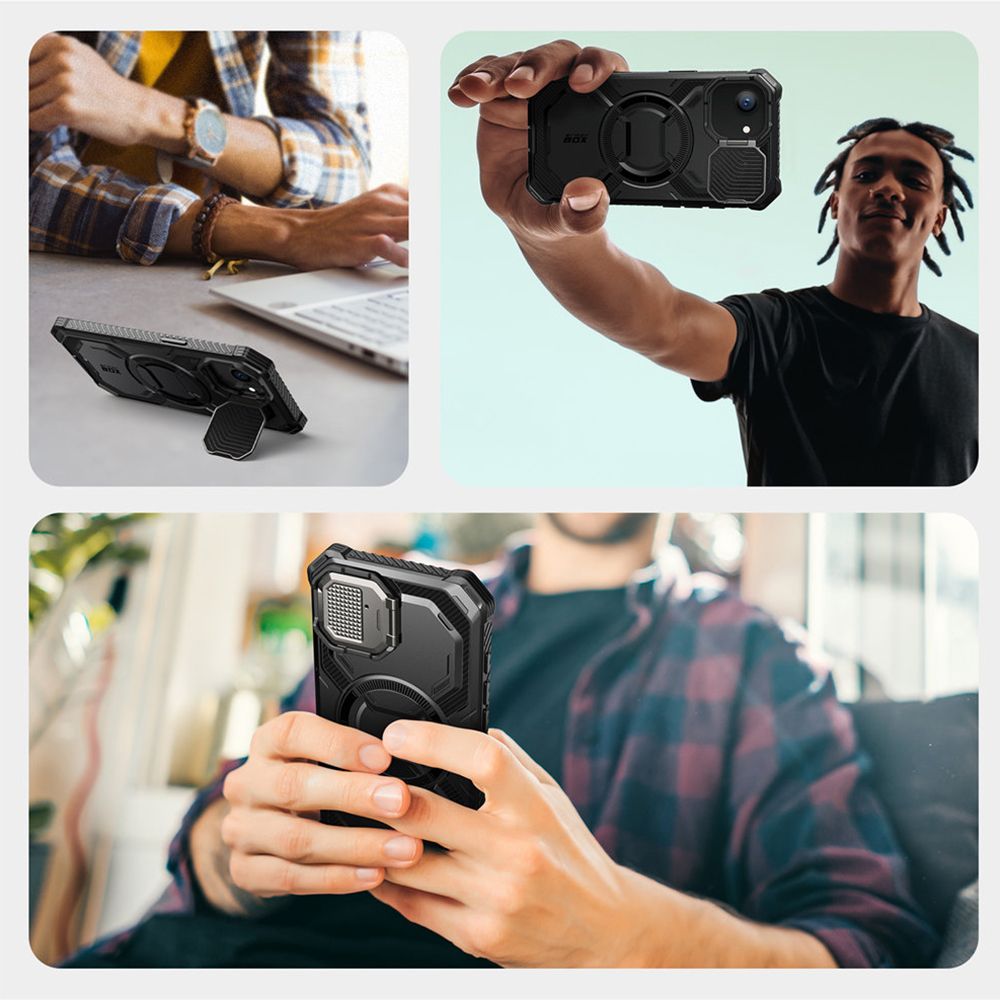 COQUE SUPCASE IBLSN ARMORBOX MAG MAGSAFE IPHONE 16E NOIR