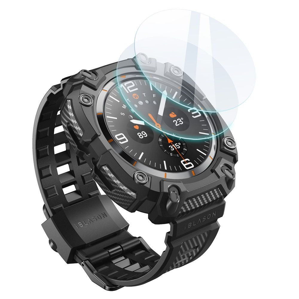 COQUE SUPCASE IBLSN ARMORBOX & VERRE TREMPÉ 2-PACK SAMSUNG GALAXY WATCH ULTRA (47 MM) NOIR