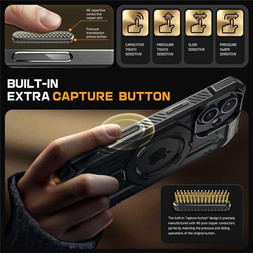 COQUE SUPCASE UB GRIP MAG MAGSAFE IPHONE 16 NOIR