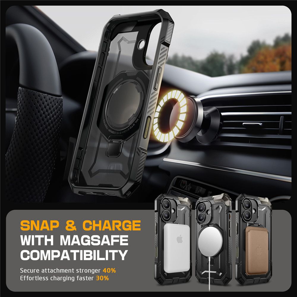 COQUE SUPCASE UB GRIP MAG MAGSAFE IPHONE 16 NOIR