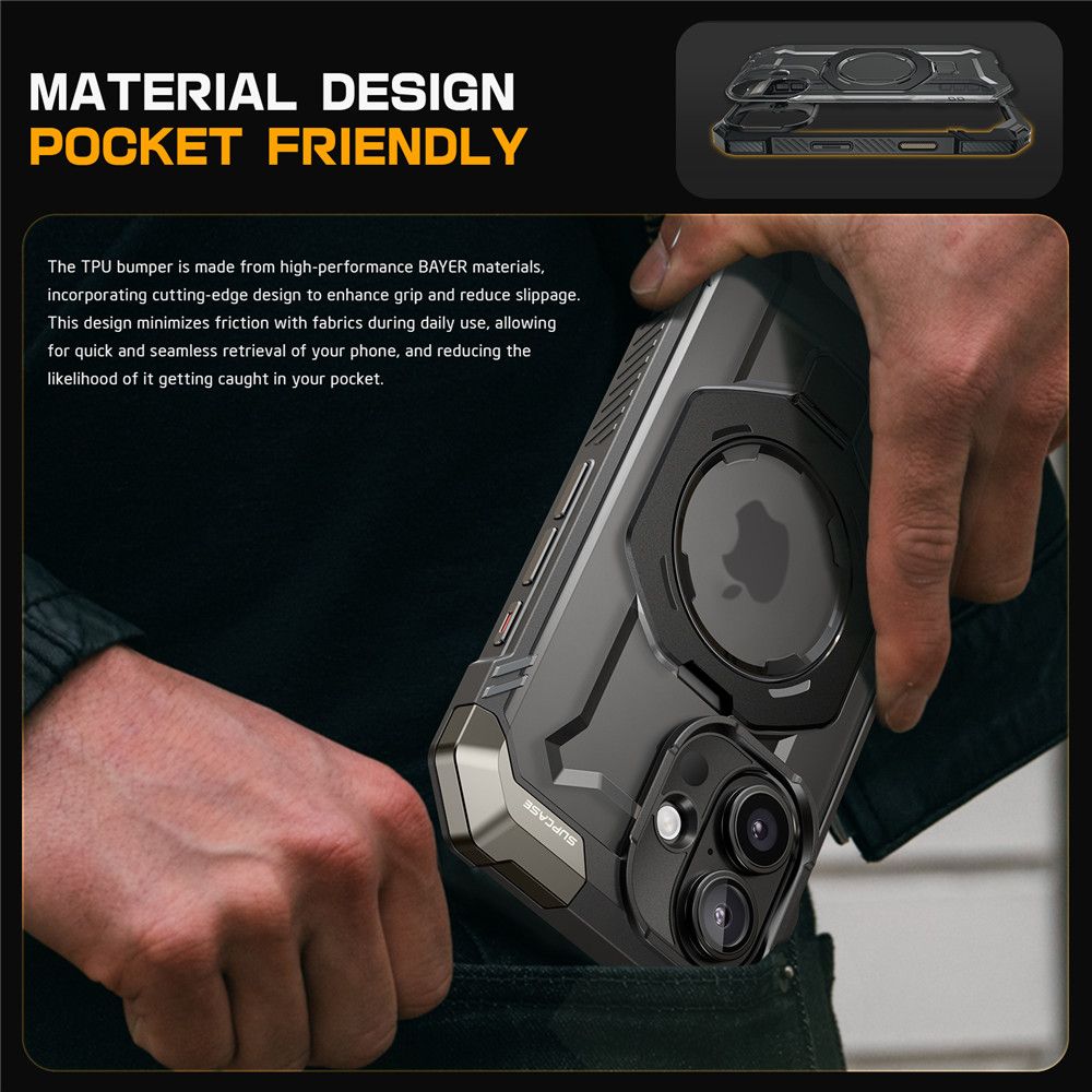 COQUE SUPCASE UB GRIP MAG MAGSAFE IPHONE 16 NOIR