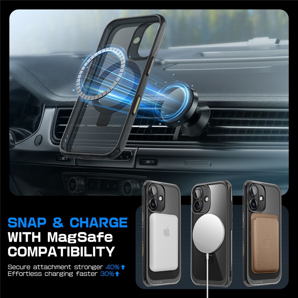 COQUE SUPCASE UB MAG MAGSAFE IPHONE 16 NOIR