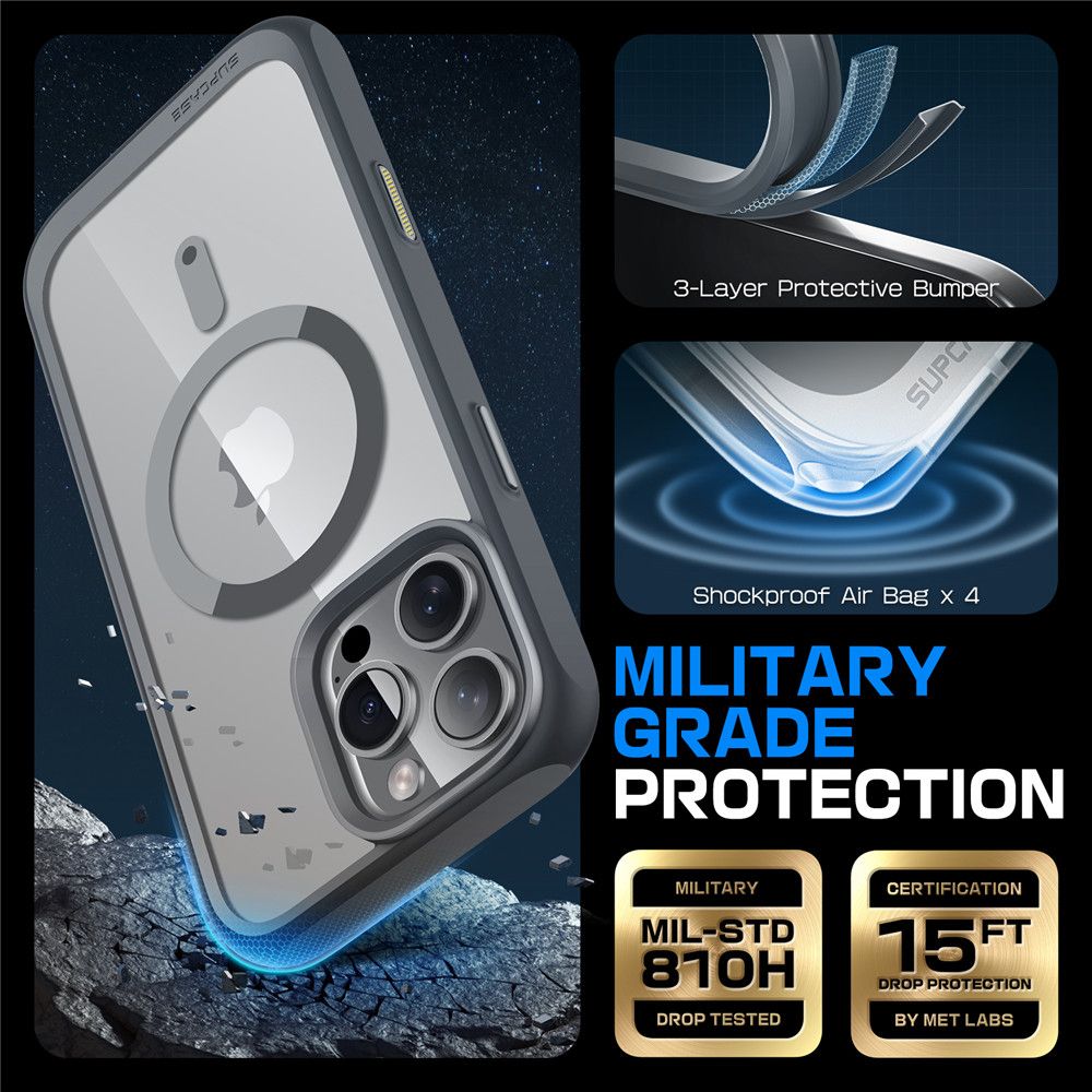 COQUE SUPCASE UB MAG MAGSAFE IPHONE 16 PRO MAX GRIS