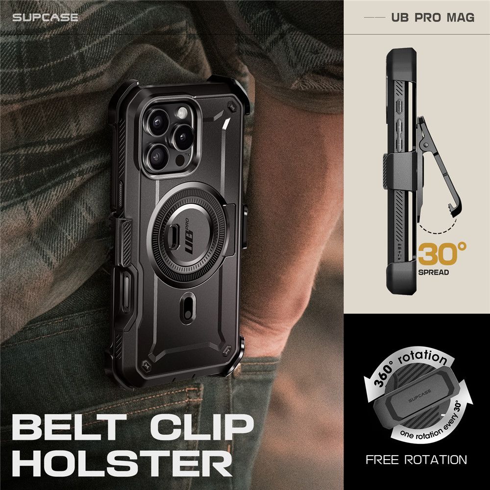COQUE SUPCASE UB PRO MAG MAGSAFE IPHONE 16 PRO NOIR
