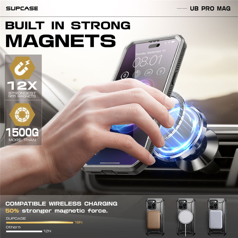 COQUE SUPCASE UB PRO MAG MAGSAFE IPHONE 16 PRO MAX NOIRE