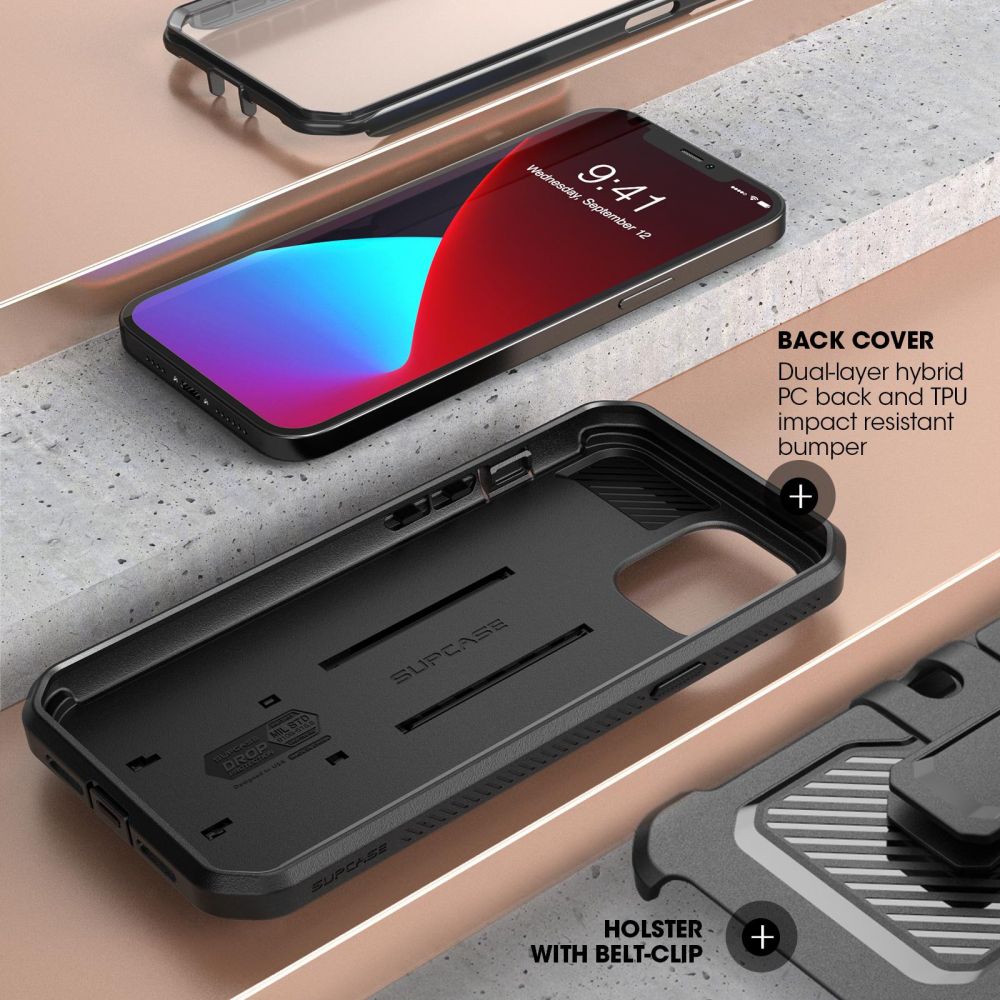 COQUE SUPCASE UNICORN BEETLE PRO IPHONE 12/12 PRO NOIRE