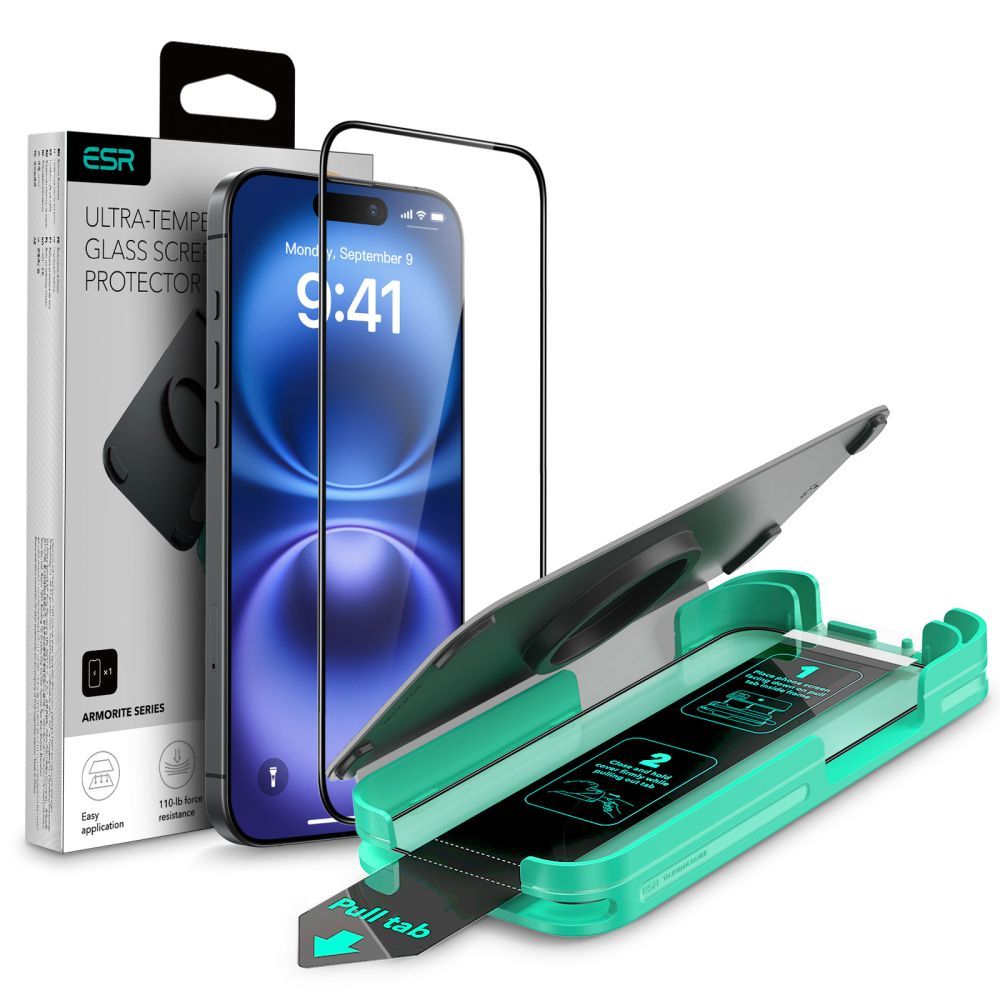 VERRE TREMPÉ ESR ARMORITE IPHONE 16 PRO NOIR