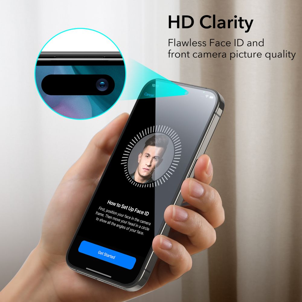 VERRE TREMPÉ ESR 2-PACK IPHONE 15 PRO NOIR