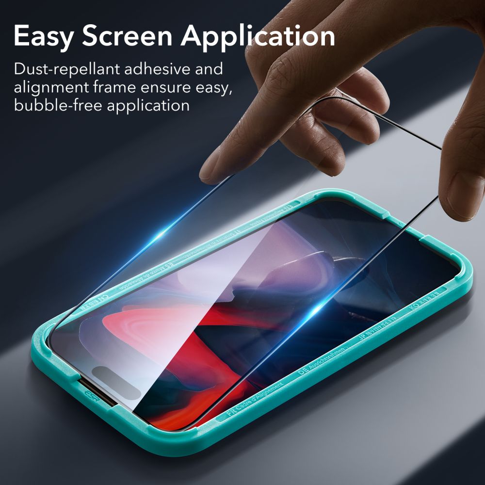 VERRE TREMPÉ ESR 2-PACK IPHONE 15 PRO NOIR