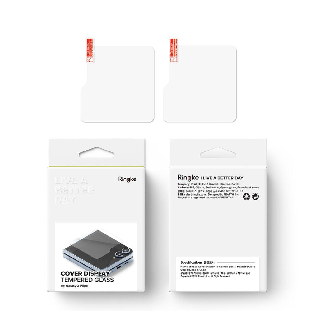 2X VERRE TEMPERÉ POUR SAMSUNG GALAXY Z FLIP 6 COUVERTURE RINGKE ÉCRAN 2-PACK TRANSPARENT