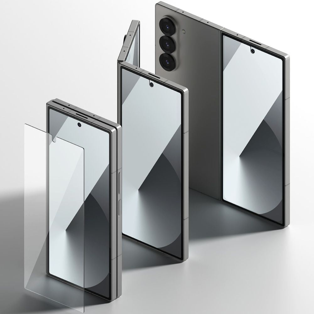 Verre trempé 2X pour Samsung Galaxy Z Fold 6, verre trempé Ringke, protection d'écran, pack de 2, transparent.