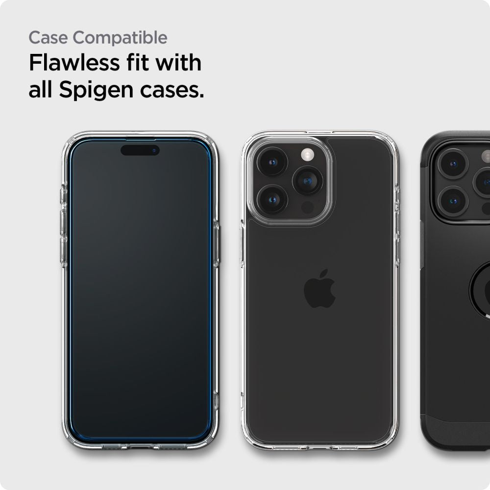 VERRE TREMPE SPIGEN ALM GLASS FC 2-PACK IPHONE 15 PRO MAX NOIR