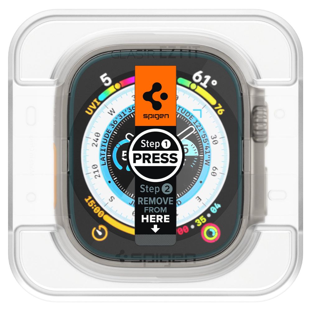 2X VERRE TEMPERÉ POUR APPLE WATCH ULTRA 49 MM SPIGEN GLAS.TR "EZ FIT" 2-PACK TRANSPARENT