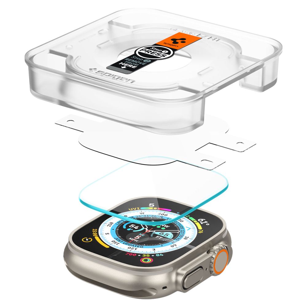 2X VERRE TEMPERÉ POUR APPLE WATCH ULTRA 49 MM SPIGEN GLAS.TR "EZ FIT" 2-PACK TRANSPARENT