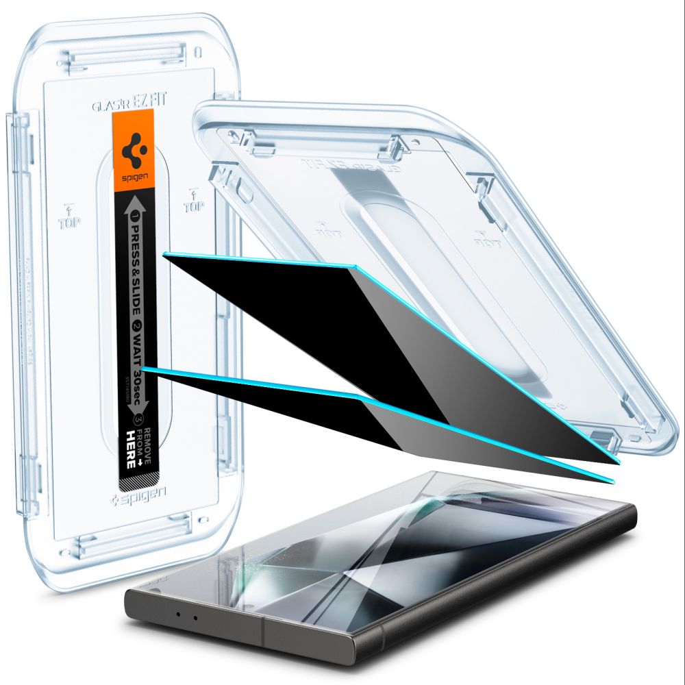 2X VERRE TEMPERÉ SPIGEN GLAS.TR "EZ FIT" 2-PACK GALAXY S24 ULTRA PRIVACY
