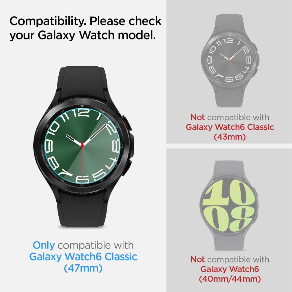 VERRE TREMPE SPIGEN GLAS.TR "EZ-FIT" 2-PACK GALAXY WATCH 6 CLASSIC (47 MM) TRANSPARENT