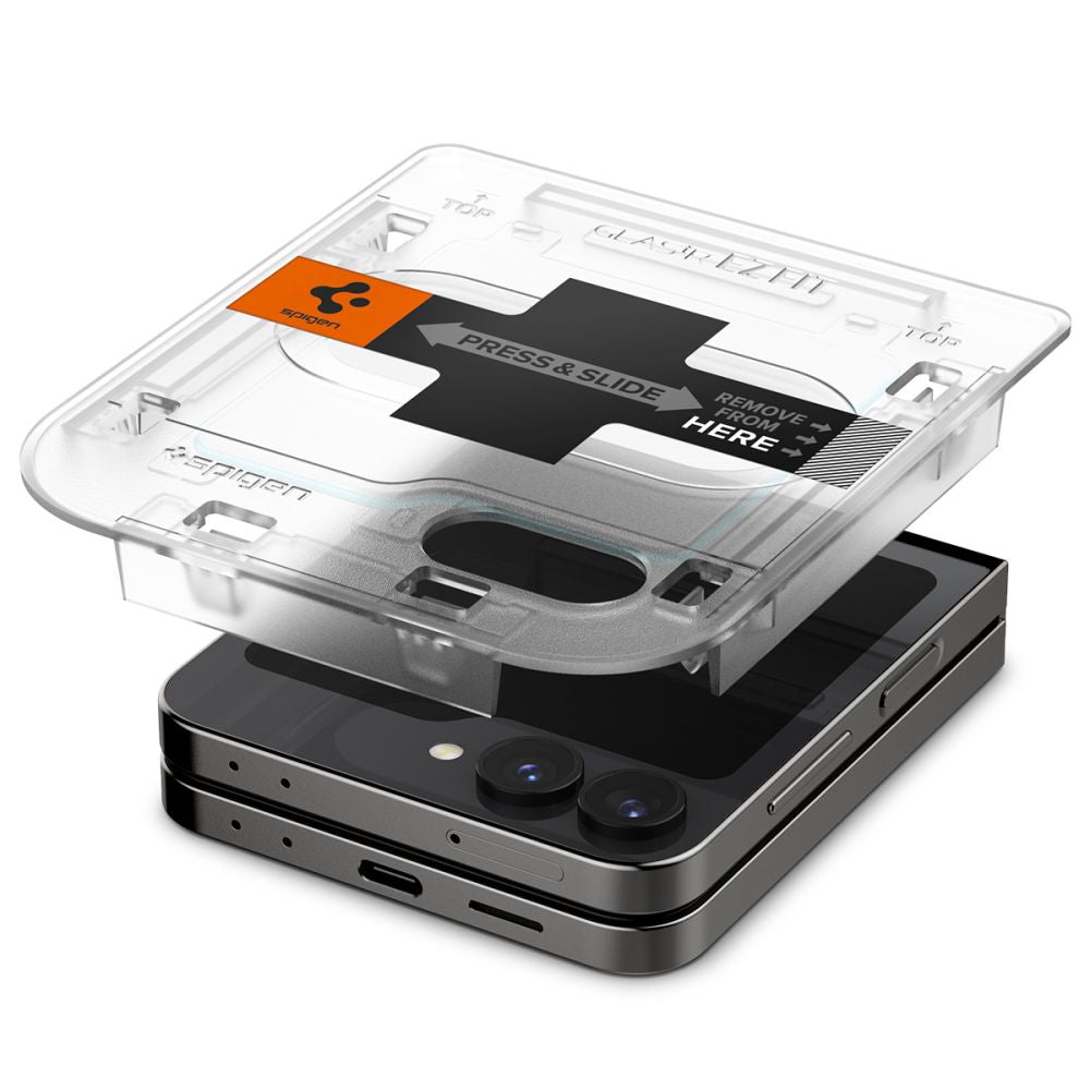 2X VERRE TEMPERÉ POUR SAMSUNG GALAXY Z FLIP 6 SPIGEN GLAS.TR "EZ FIT" 2-PACK TRANSPARENT