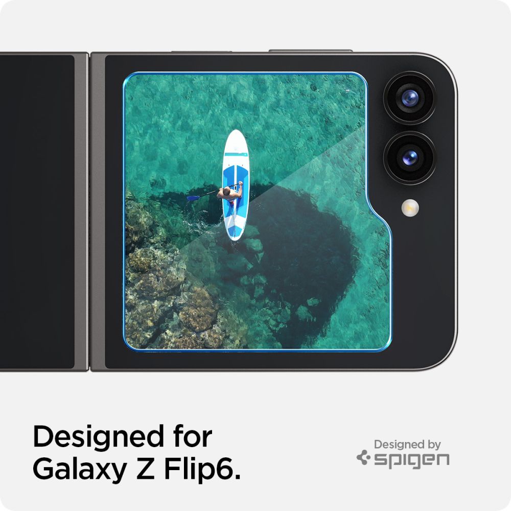 2X VERRE TEMPERÉ POUR SAMSUNG GALAXY Z FLIP 6 SPIGEN GLAS.TR "EZ FIT" 2-PACK TRANSPARENT