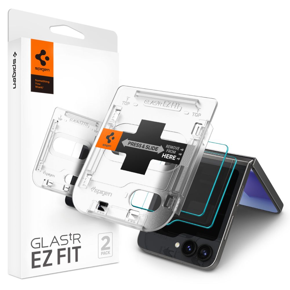 2X VERRE TEMPERÉ POUR SAMSUNG GALAXY Z FLIP 6 SPIGEN GLAS.TR "EZ FIT" 2-PACK TRANSPARENT