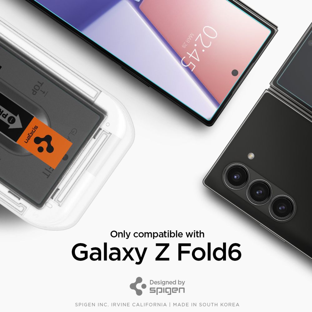 2X VERRE TEMPERÉ POUR SAMSUNG GALAXY Z FOLD 6 SPIGEN GLAS.TR "EZ FIT" 2-PACK TRANSPARENT