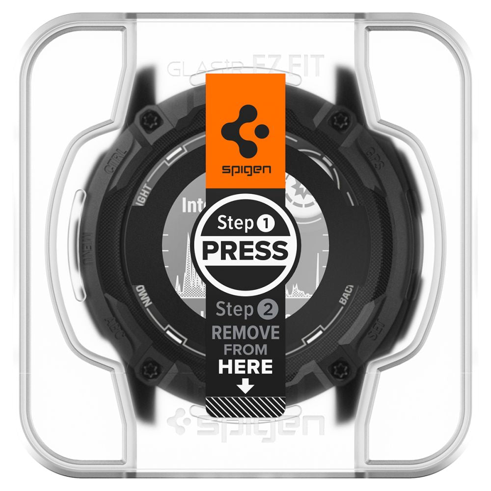 VERRE TREMPE POUR GARMIN INSTINCT 2X SOLAR SPIGEN GLAS.TR "EZ FIT" 2-PACK TRANSPARENT