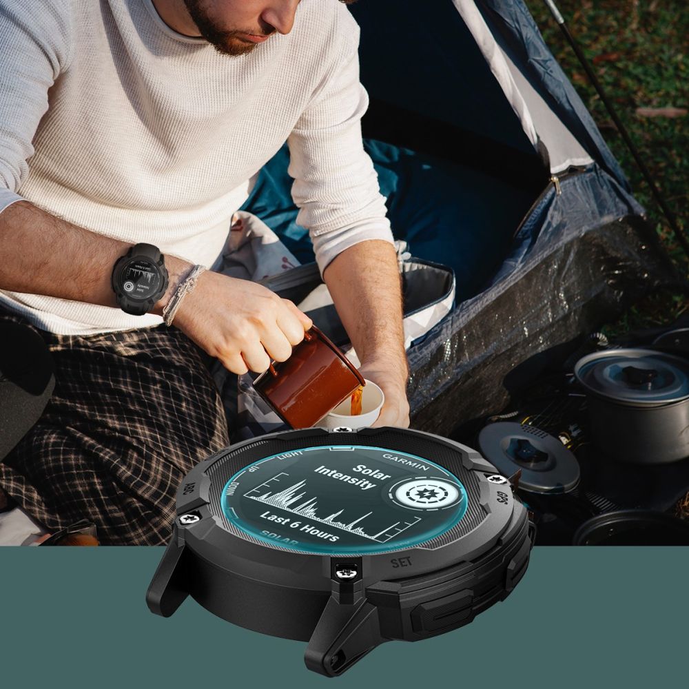 VERRE TREMPE POUR GARMIN INSTINCT 2X SOLAR SPIGEN GLAS.TR "EZ FIT" 2-PACK TRANSPARENT