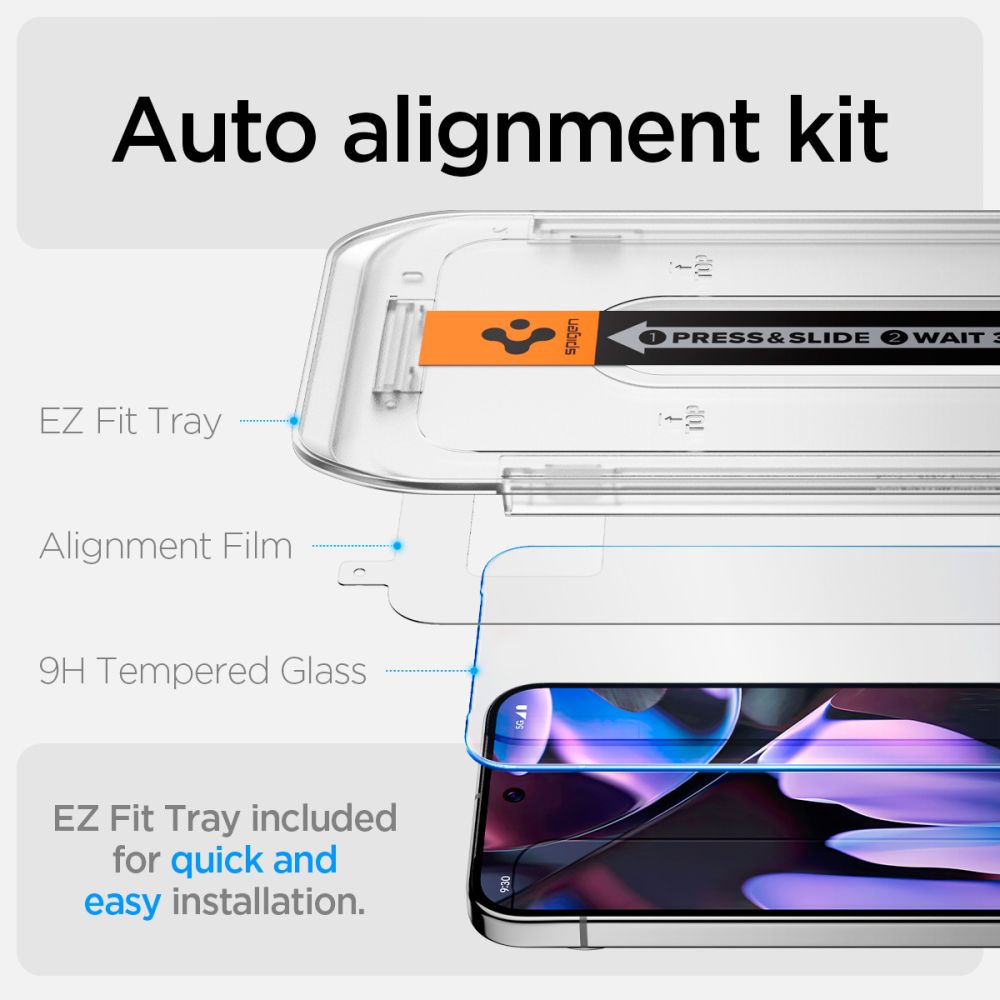 VERRE TREMPE SPIGEN GLAS.TR "EZ FIT" 2-PACK GOOGLE PIXEL 9 PRO XL TRANSPARENT