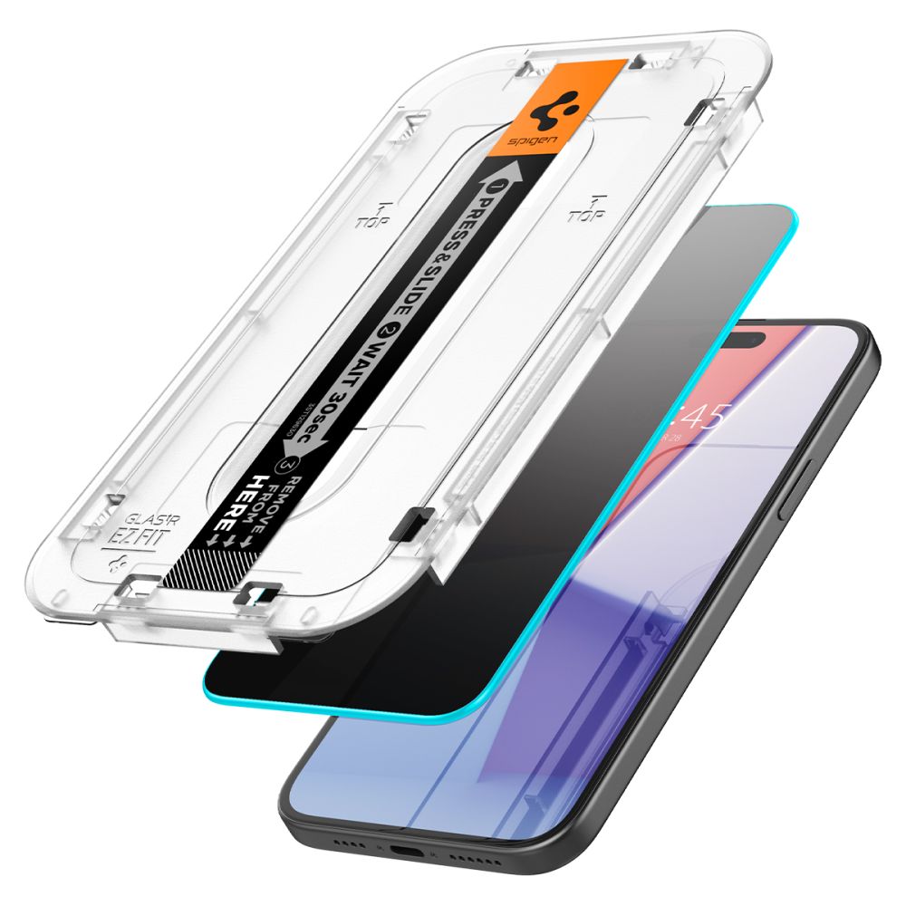 VERRE TREMPE SPIGEN GLAS.TR "EZ FIT" 2-PACK IPHONE 15 PRIVACY