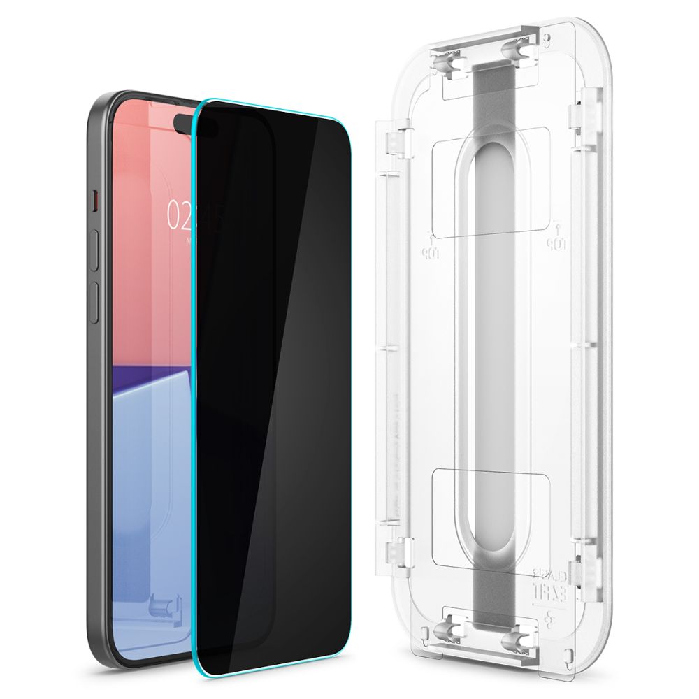 VERRE TREMPE SPIGEN GLAS.TR "EZ FIT" 2-PACK IPHONE 15 PRIVACY