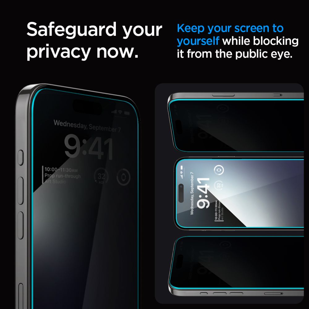 VERRE TREMPE SPIGEN GLAS.TR "EZ FIT" 2-PACK IPHONE 15 PRIVACY