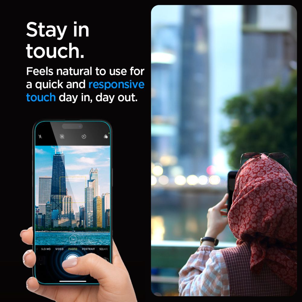 VERRE TREMPE SPIGEN GLAS.TR "EZ FIT" 2-PACK IPHONE 15 PRIVACY