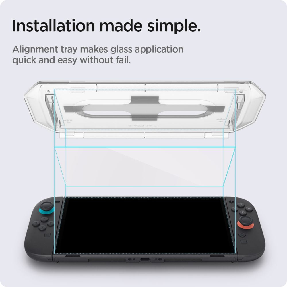 VERRE TREMPE SPIGEN GLAS.TR "EZ FIT" 2-PACK NINTENDO SWITCH 2 TRANSPARENT