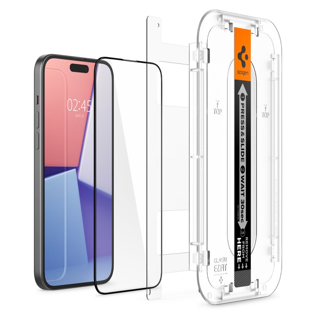 VERRE TREMPE SPIGEN GLAS.TR "EZ FIT" FC IPHONE 15 NOIR