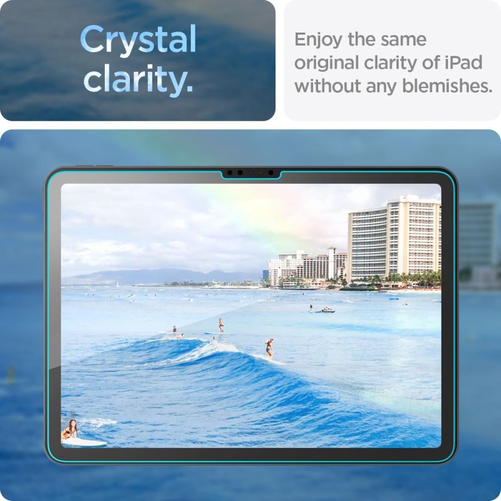 VERRE TREMPE POUR IPAD AIR 13 2024 SPIGEN GLAS.TR "EZ FIT" TRANSPARENT