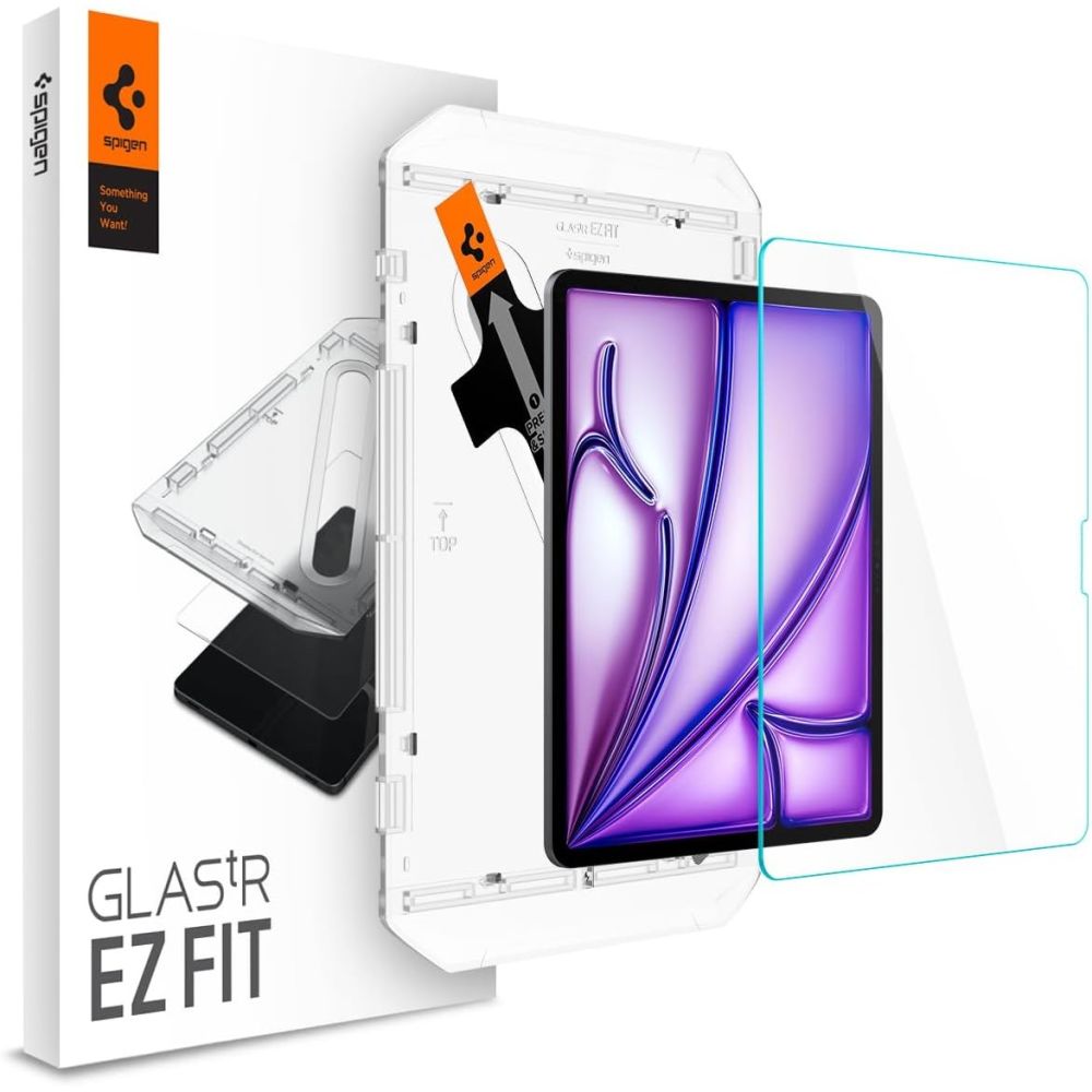 VERRE TREMPE POUR IPAD AIR 13 2024 SPIGEN GLAS.TR "EZ FIT" TRANSPARENT