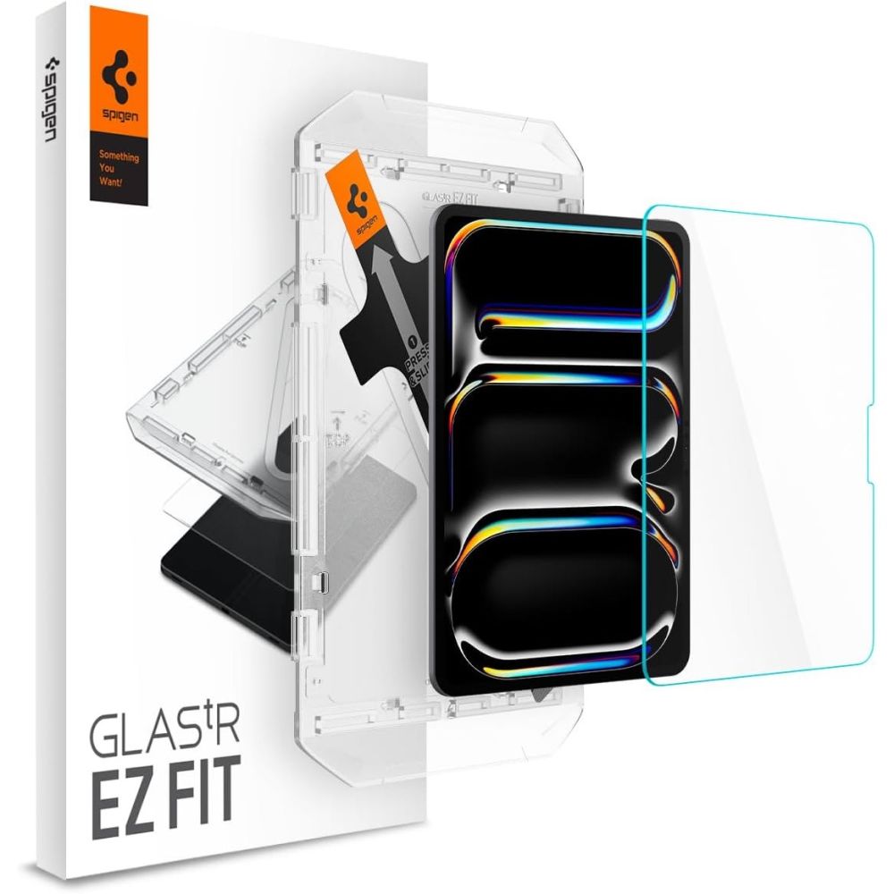 VERRE TREMPE POUR IPAD PRO 11 5 / 2024 SPIGEN GLAS.TR "EZ FIT" TRANSPARENT