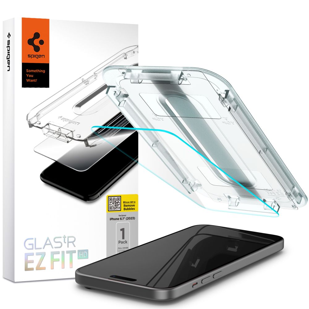 VERRE TREMPE SPIGEN GLAS.TR "EZ FIT" IPHONE 15 TRANSPARENT
