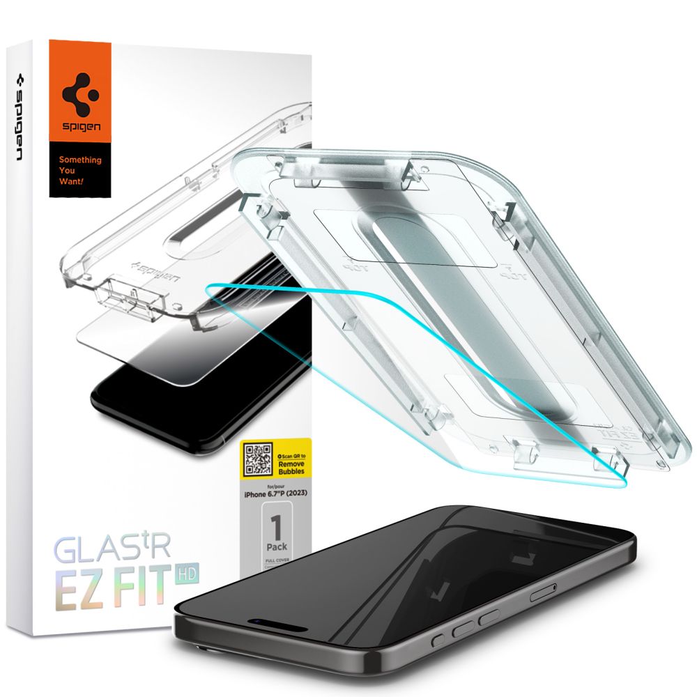 VERRE TREMPE SPIGEN GLAS.TR "EZ FIT" IPHONE 15 PRO MAX TRANSPARENT
