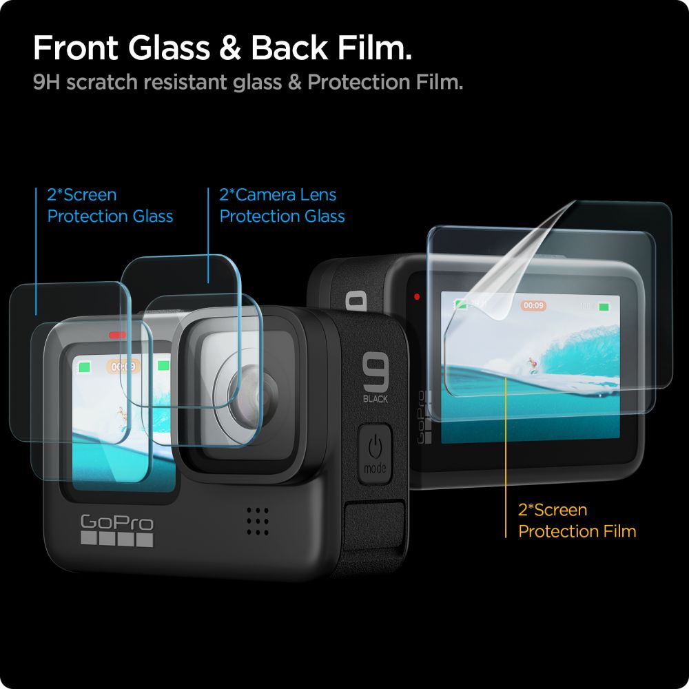 VERRE TREMPE SPIGEN GLAS.TR SLIM + FILM 2-SET GOPRO HERO 9 / 10 / 11 / 12 TRANSPARENT