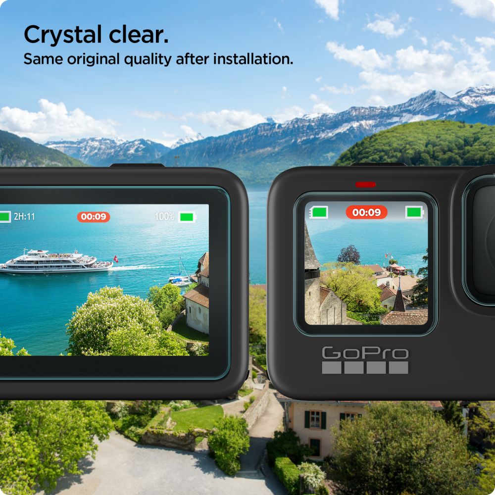 VERRE TREMPE SPIGEN GLAS.TR SLIM + FILM 2-SET GOPRO HERO 9 / 10 / 11 / 12 TRANSPARENT