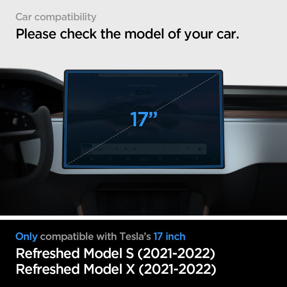 VERRE TEMPERÉ SPIGEN GLASS FC "EZ FIT" TESLA MODEL X 2022 / MODEL S 2021 NOIR