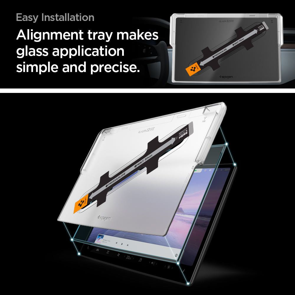 VERRE TEMPERÉ SPIGEN GLASS FC "EZ FIT" TESLA MODEL X 2022 / MODEL S 2021 NOIR
