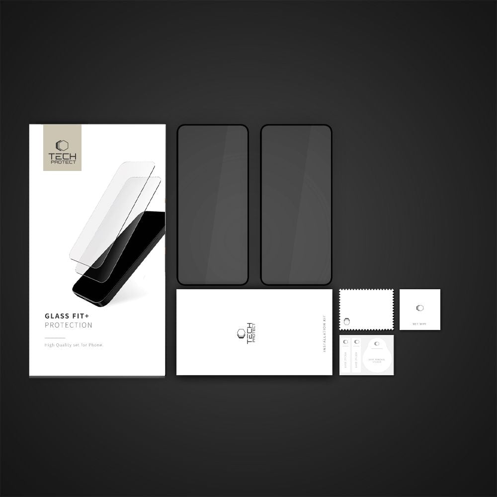 VERRE TEMPERÉ TECH-PROTECT GLASS FIT+ 2-PACK XIAOMI REDMI NOTE 14 4G / 5G NOIR