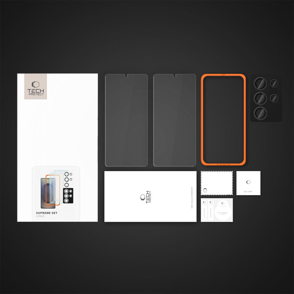 VERRE TEMPERÉ TECH-PROTECT SUPREME ENSEMBLE 3-PACK GALAXY S25 ULTRA CLAIR