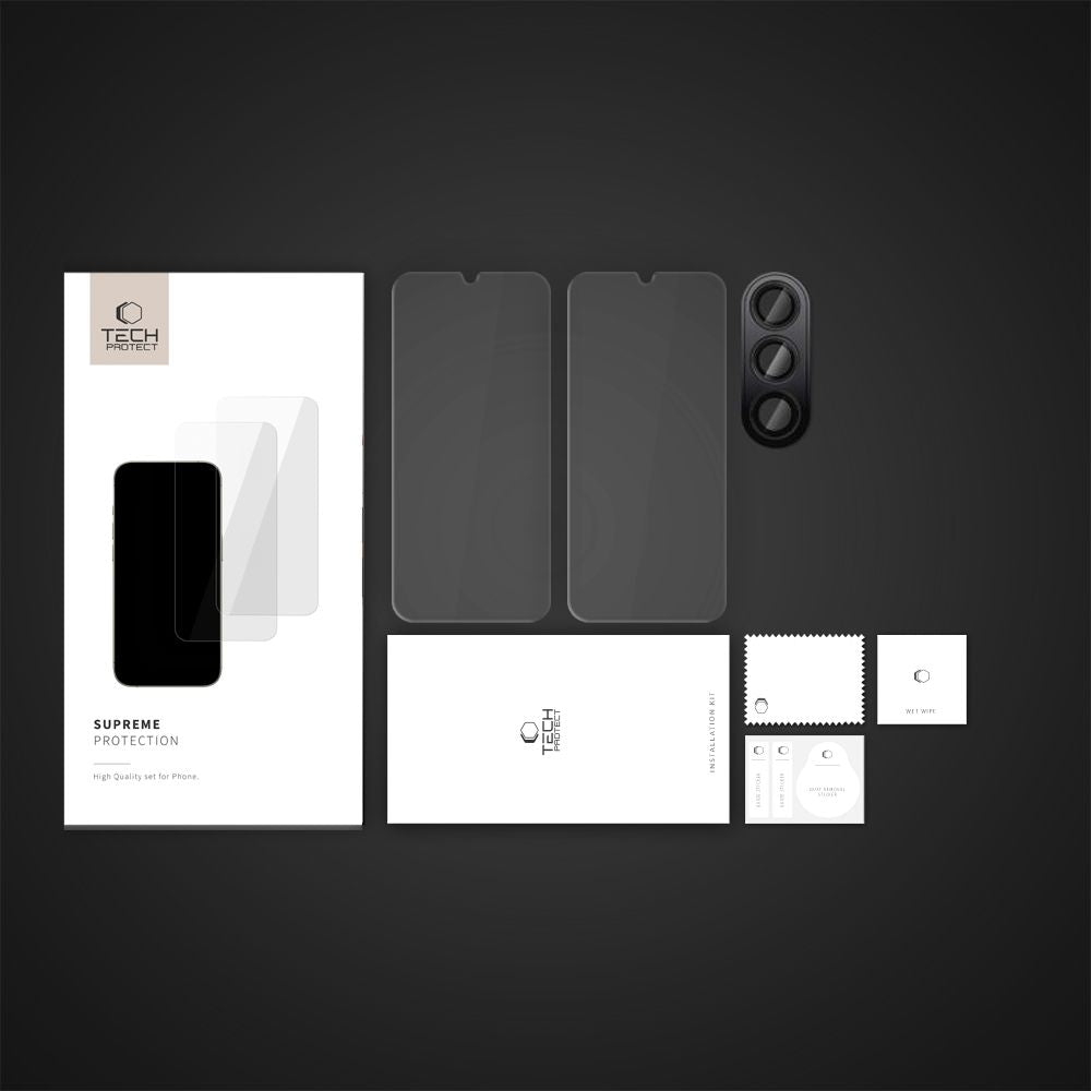 VERRE TREMPE TECH-PROTECT SUPREME SET GALAXY A16 4G / 5G TRANSPARENT