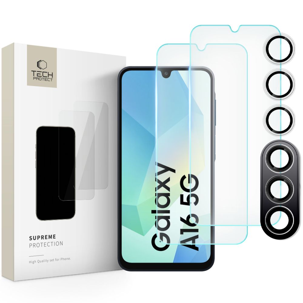 VERRE TREMPE TECH-PROTECT SUPREME SET GALAXY A16 4G / 5G TRANSPARENT