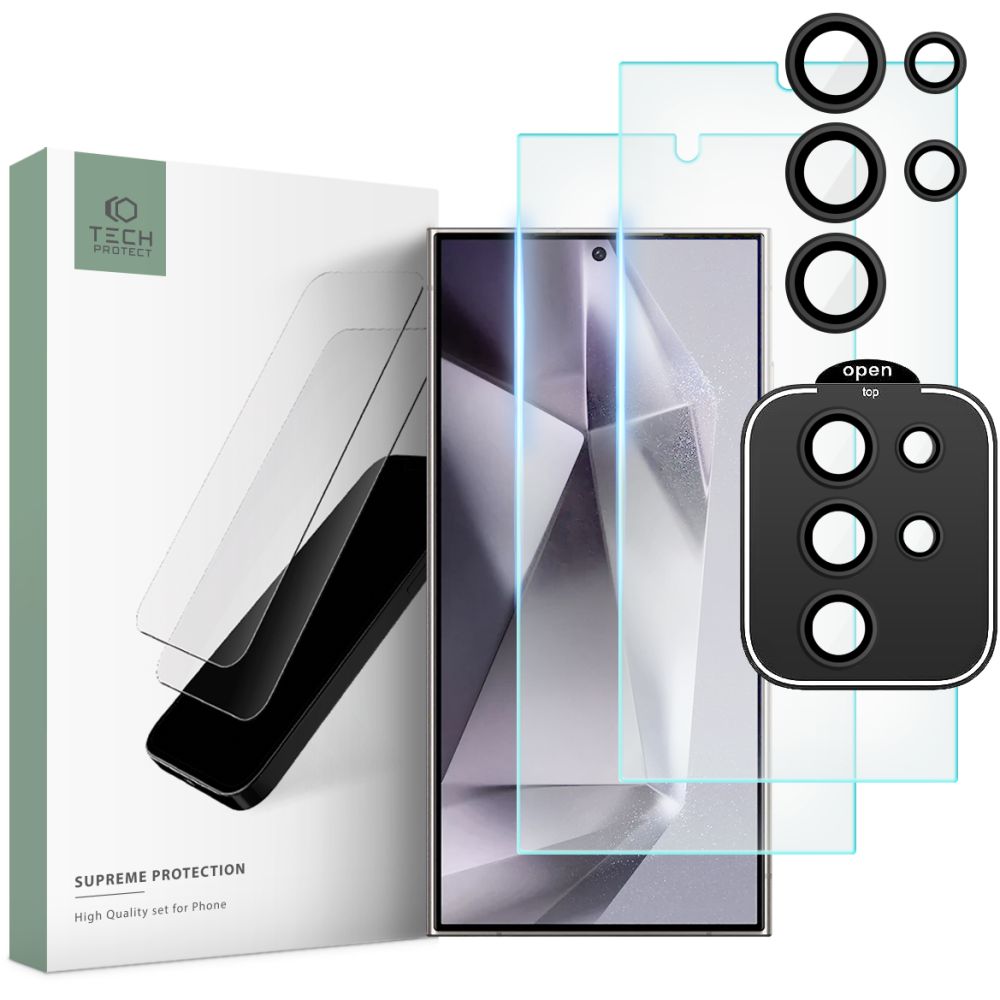VERRE TEMPERÉ TECH-PROTECT SUPREME SET GALAXY S24 ULTRA TRANSPARENT